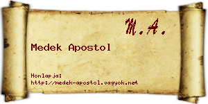Medek Apostol névjegykártya